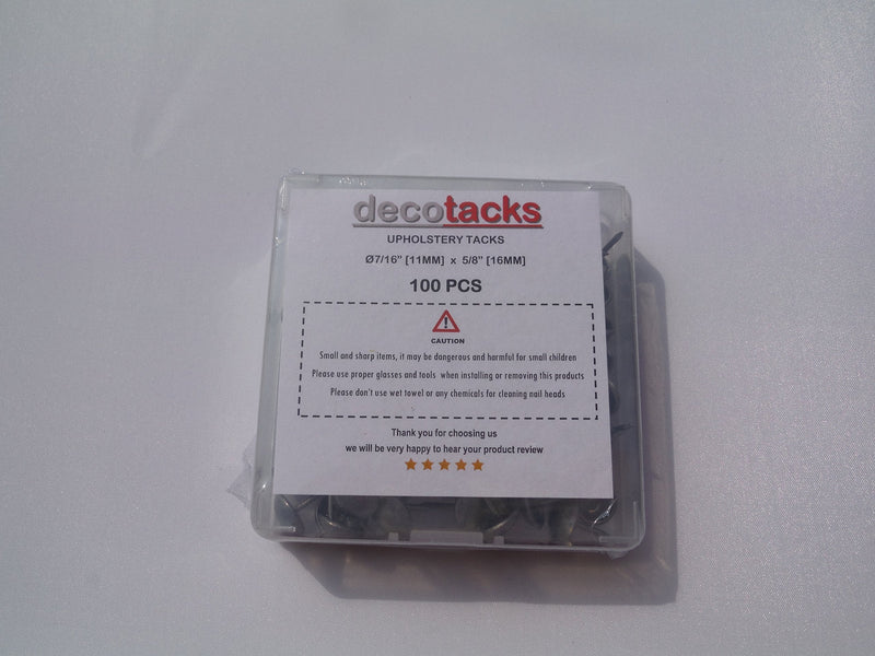 ® 100 Pcs/Box Upholstery Nails,Tacks 7/16in Head Dia [Antique Pewter Finish] DX0511APW