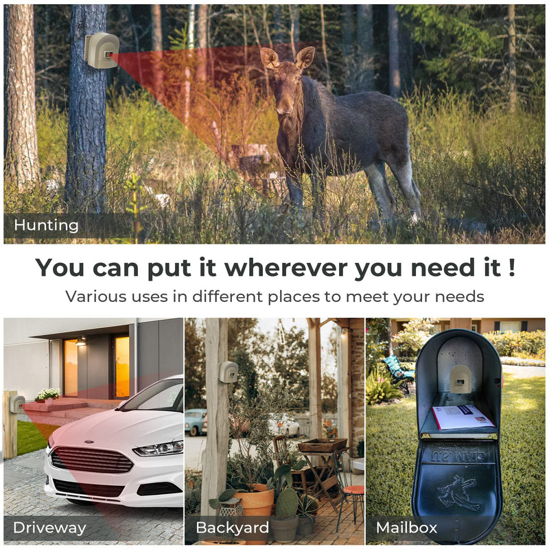 1/2 Mile Hosmart Driveway Alarm Wireless Sensor System & Driveway Sensor Alert System Weatherproof Security Outdoor Motion Sensor & Detector &Protect Outdoor/Indoor Property