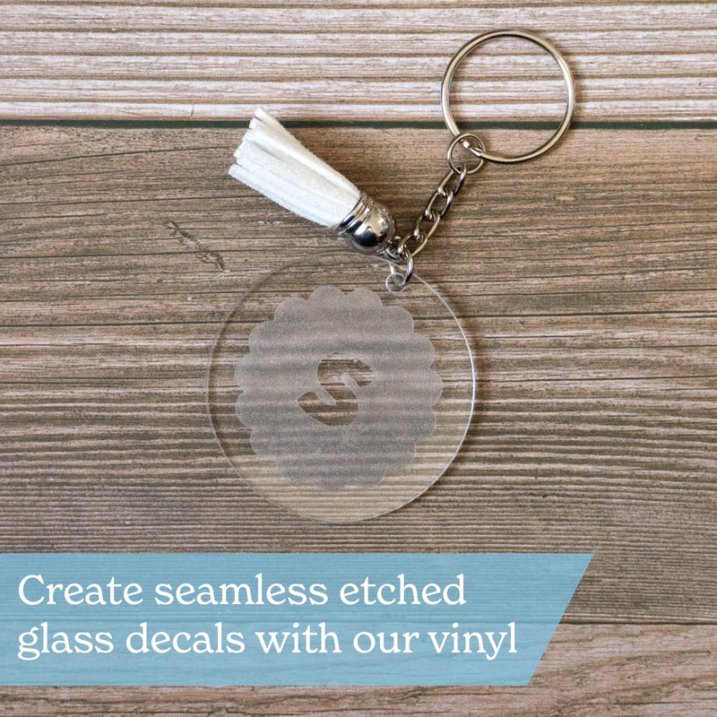 Frosted Vinyl for Glass [12in x 11in] Compatible with Cricut, Silhouette and More. Permanent Adhesive White Translucent Etched Glass Vinyl [Pack of 10]