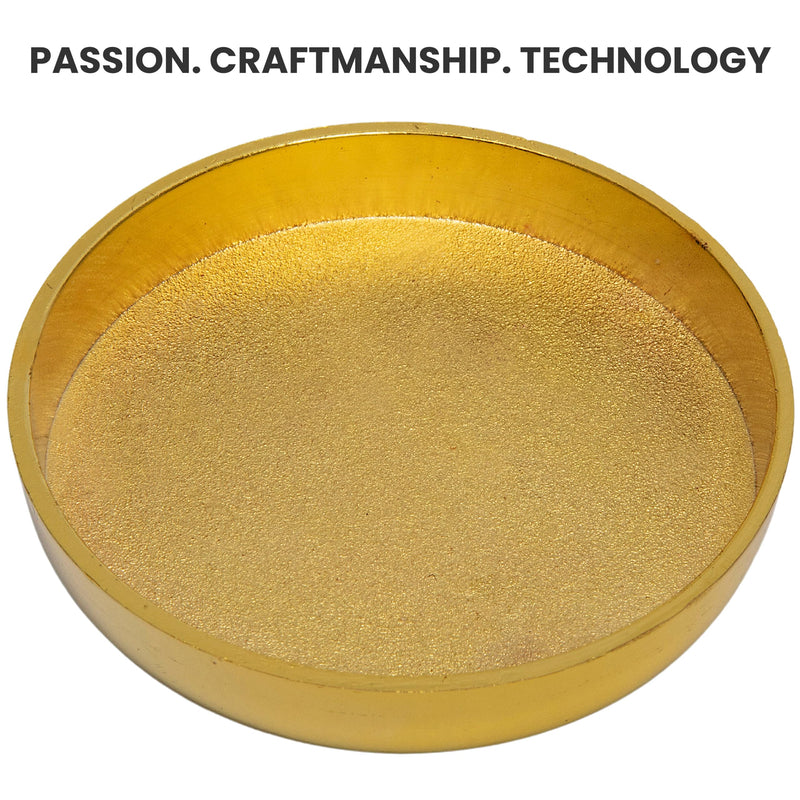 ANDUSTRIAL - Polished Brass Caster Cup - to Protect Expensive Rugs, Carpets, from Indentations - for Grand Piano, Steel Safe, Heavy Furniture, Chair, Sofa, Table - 3" Solid Brass with Felt Pad - 1 Pc 3" Brass Caster Cup