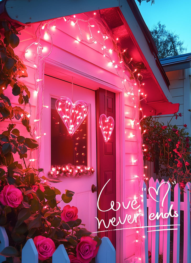 Pink Christmas String Lights, 50 Count 12 Feet Incandescent Bulb Mini Valentine's Lights, Waterproof Pink Lights for Indoor Valentine's Day Garland Wedding Party Festival Xmas Tree Decoration 50 Count - 1PC