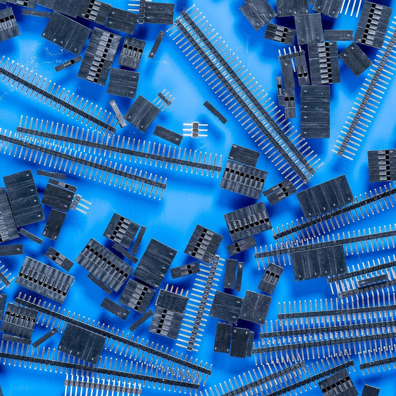 MECCANIXITY Straight Pin Header DIP Single Row 2 Pin 2.54mm Pitch Gold Plated for PCB Pack of 50