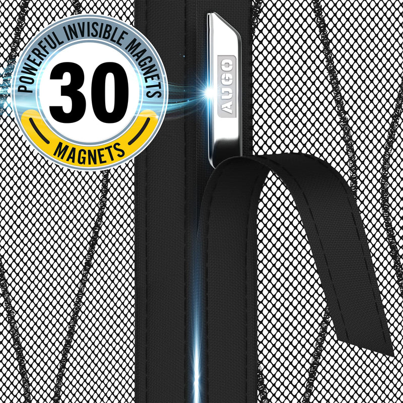 AUGO Magnetic Fiberglass Design Screen Door - Self Sealing, Heavy Duty, Hands Free Mesh Partition Keeps Bugs Out - Door Screen Magnetic Closure - Patent Pending Keep Open Feature - 38 Inch x 83 Inch Fiberglass Designed 38" x 83"