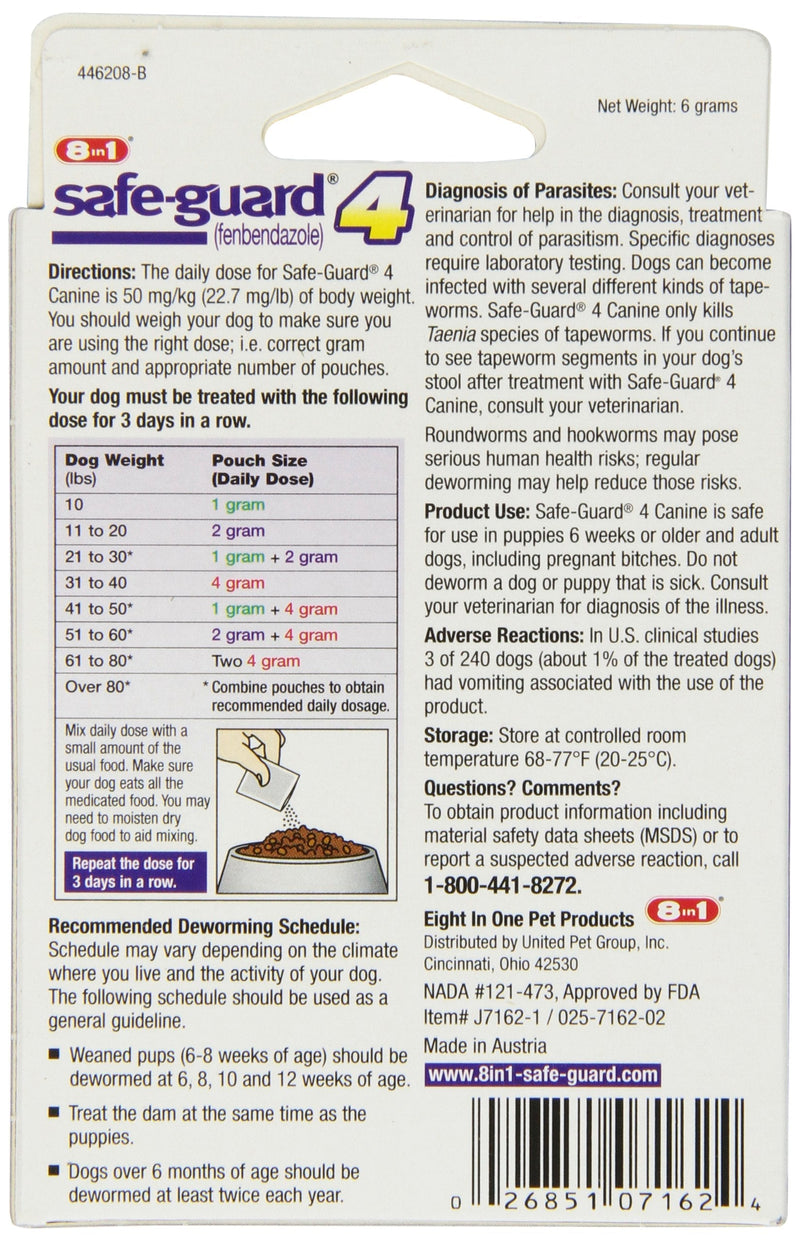ProSense Safe-Guard 4, Canine Dewormer for Dogs, 3-Day Treatment - PawsPlanet Australia