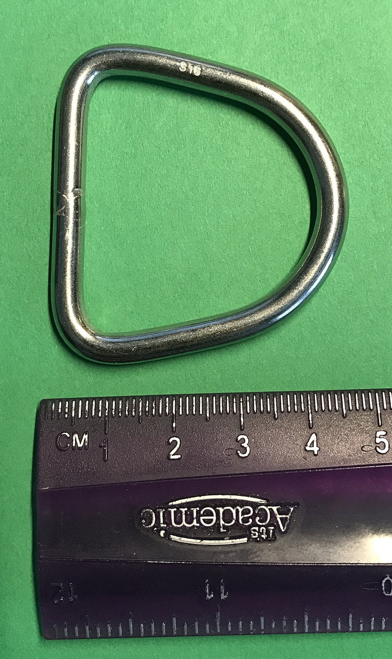 US Stainless 10 Pieces Stainless Steel 316 D Ring Welded 3/16" x 1 1/2" (5mm x 40mm ID) Marine Grade Dee