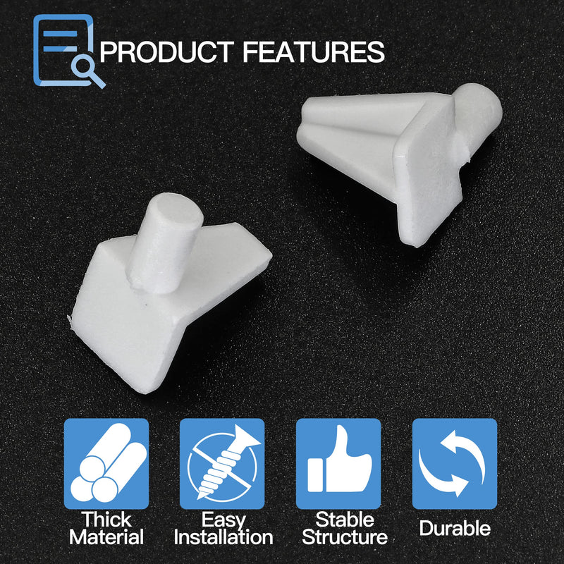 20pcs White Shelf Pegs, 5mm Plastic Shelf Pins Shelf Support Pins, Cabinet Shelf Clips Shelf Holder Pins for Bookcase Cabinets Shelves Cupboard 20 5 x 8mm