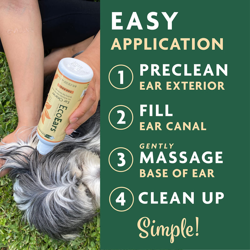 Vet Organics EcoEars Dog Ear Cleaner. Natural Multi-Action Formula. for Itch, Head Shaking, Discharge & Smell. Naturally Cleanses Away Common Problems. 100% Guaranteed 8 oz - PawsPlanet Australia