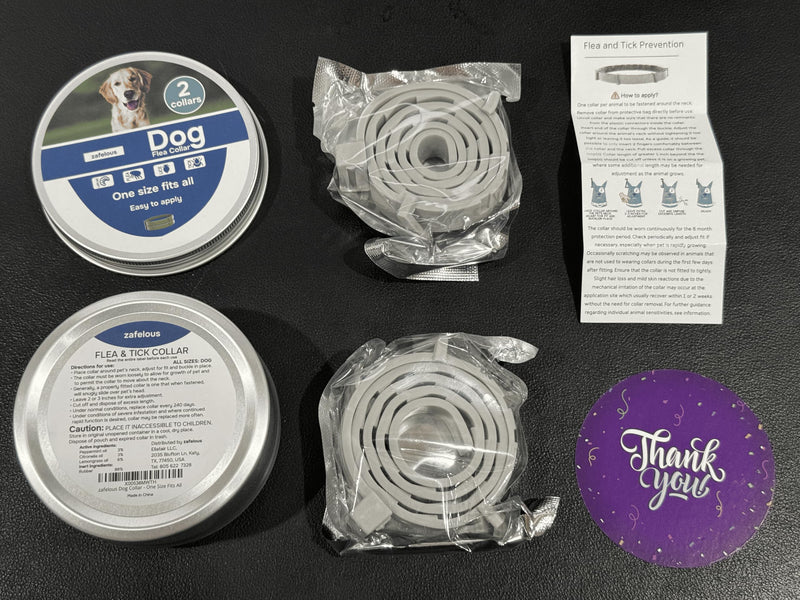 Flea and Tick Prevention for Dogs - Flea Collar - 2 Count - Adjustable
