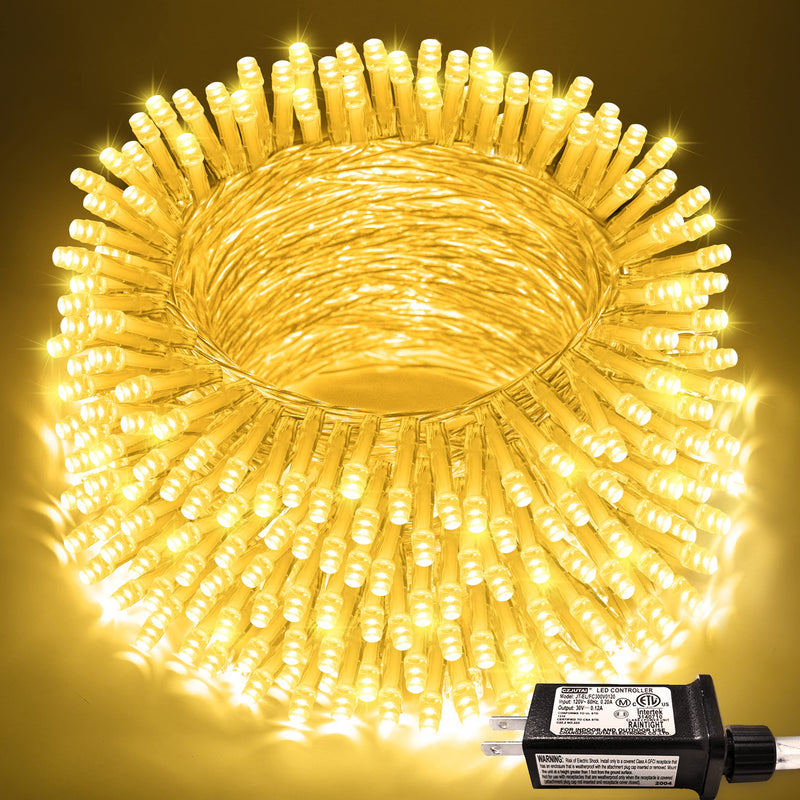 JMEXSUSS 200 LED Christmas String Lights Indoor Outdoor, Connectable Warm White String Lights for Bedroom Clear Wire, 66 Ft Twinkle Fairy String Lights Plug in for Wedding Tree Spring Decorations