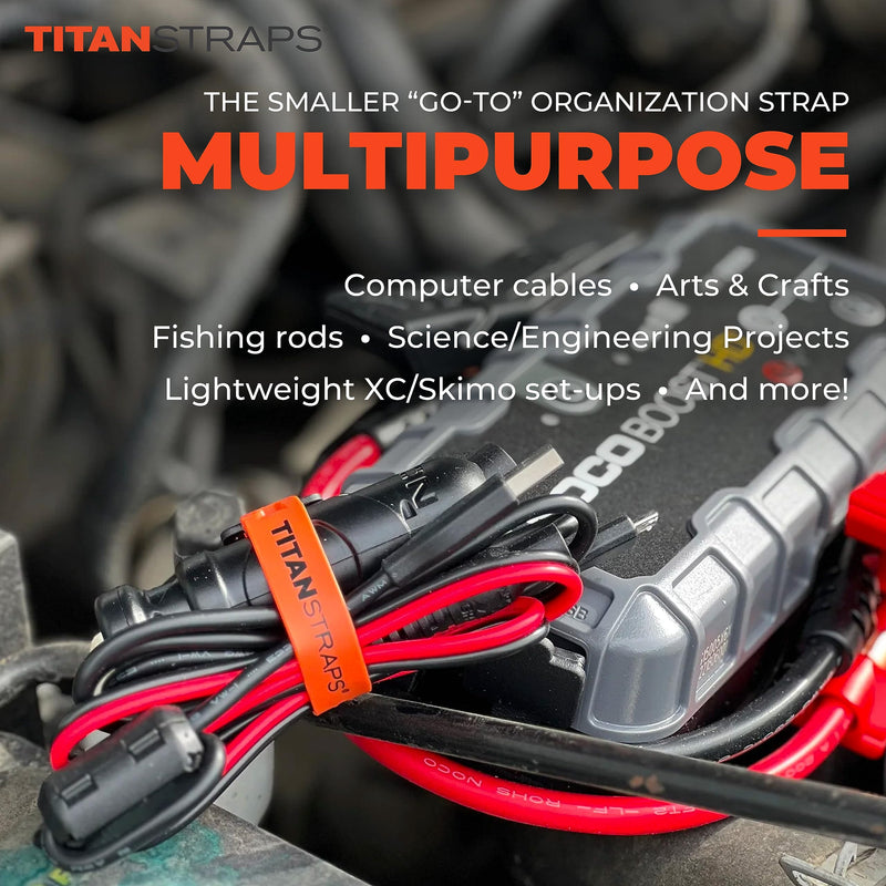 Titan Utility Straps – Mini Straps Set to Organize Computer Cables, Arts & Crafts, and Fishing Rods (10" Length / 4-Pack, Sunflower) 10" Length / 4 Pack