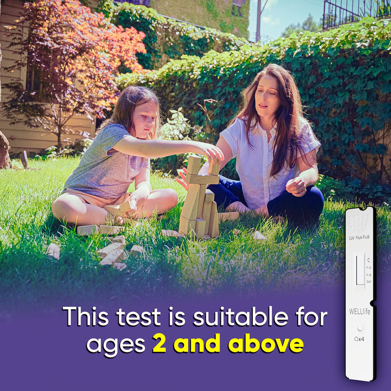WELLlife COVID-19/Influenza A&B Home Test,Covid & Flu Combo Test for 10 Min at Home Self Testing with Non-invasive Nasal Swab, FDA EUA Authorized -[5 Tests]