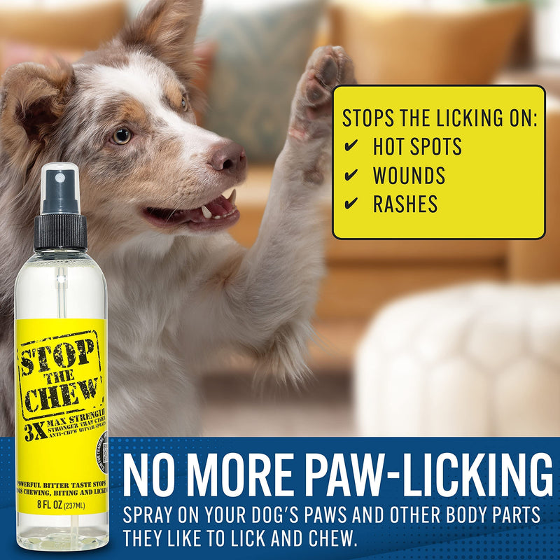 EBPP Stop The Chew 3X Strength Anti Chew Bitter Spray Deterrent for Dogs and Puppies - Alcohol-Free - Most Powerful Bitter Deterrent - 8 Ounce - PawsPlanet Australia