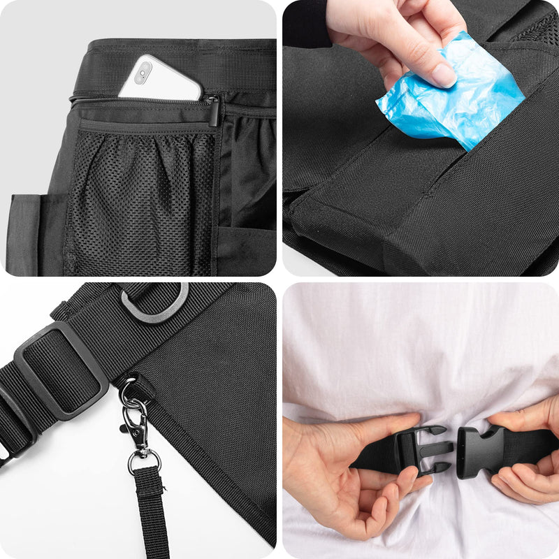 LoDrid Cleaning Apron for Housekeeping with 9 Pockets, Professional Cleaning Bag with Adjustable Waist Belt, Cleaning Supplies Apron for Work, Black