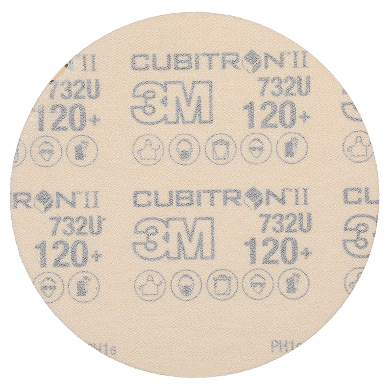 3M Hookit Paper Disc 732U, 80+ C-weight, 5 in x NH, Die 500X (Pack of 50) 80+