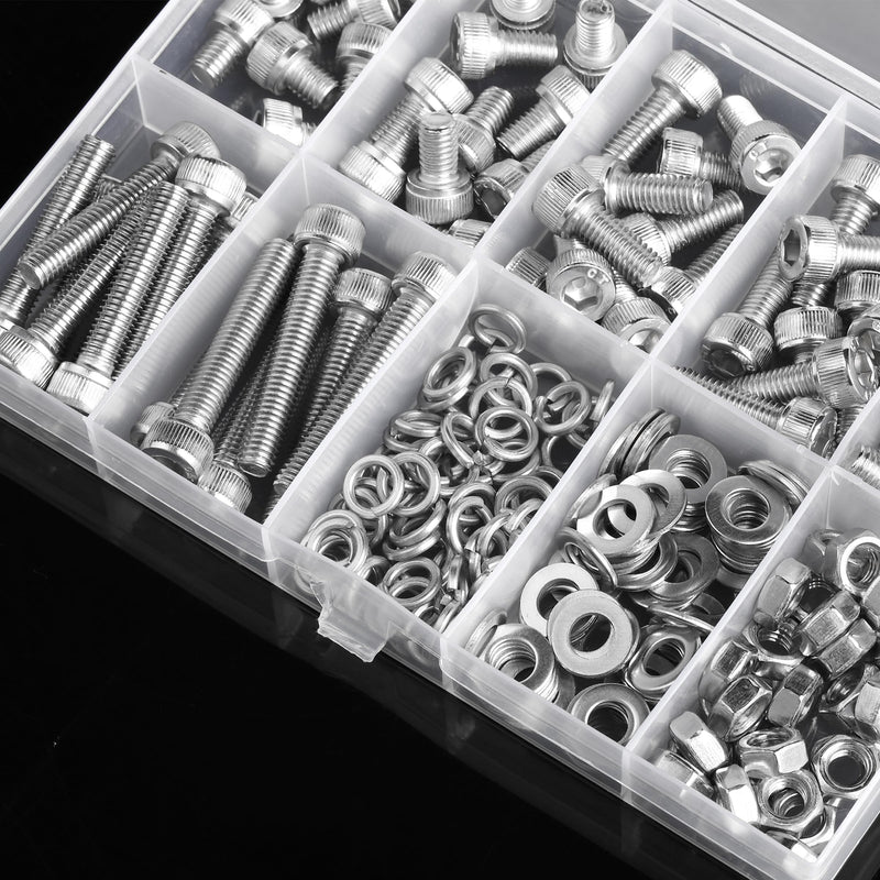 Mr. Pen- Nuts and Bolts Assortment Kit, 210 pcs, Stainless Steel, M5 Screws (7 Sizes 6-30mm) Hex Socket Head Cap Assorted Nuts and Bolts, Nut Bolt and Washer Assortment, Bolt and Nut Assortment