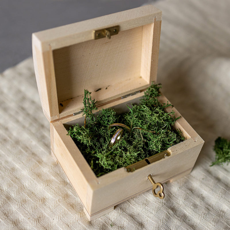 Small Wooden Jewelry Box | Lockable Storage Box with Lock & Key | 4.17 x 2.95 x 2.95 in | Plain, Unpainted & Unfinished | Keepsake Trinket Treasure Chest