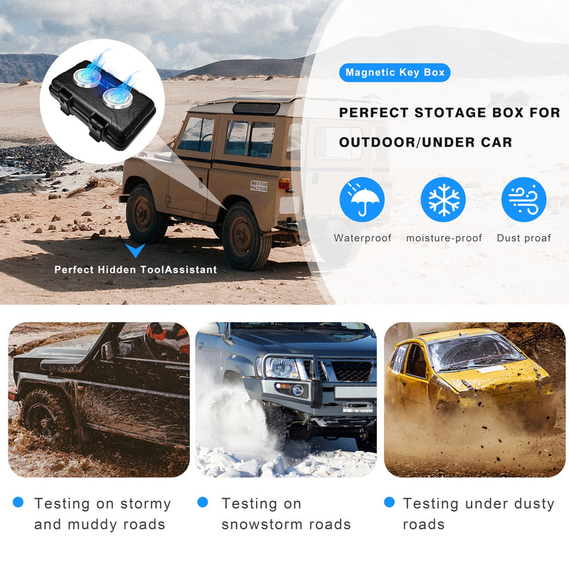 Magnetic Key Holder Under Car, Waterproof Magnetic Key Box, Hide a Key Outside with 2 Strong Magnets,Key Hider for Outdoor Travel,Magnetic Key Lock Box Under Car,Never Coming Off - NewNest Australia