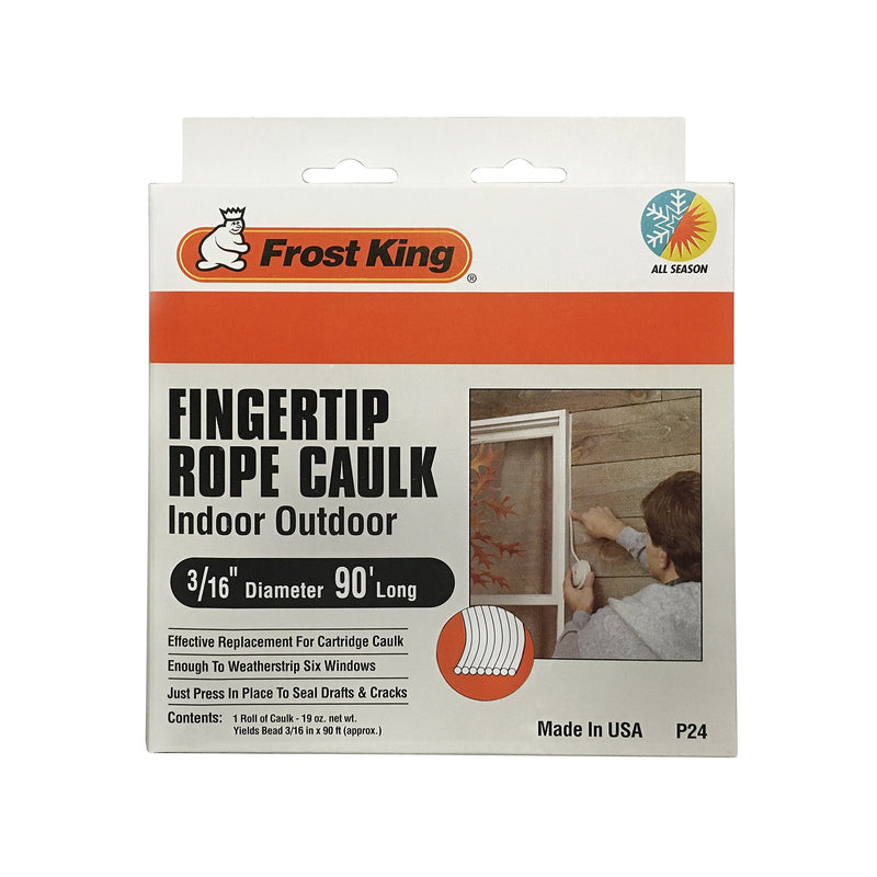 Frost King GIDS-441205 Fingertip Rope Caulk, 90' Long, 19 oz, Gray