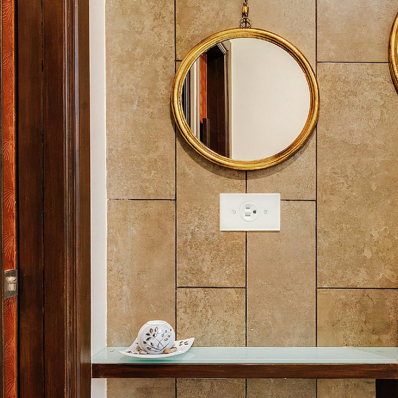 Faith 15A/125V Commercial-Grade 3-Prong Tamper-Resistant Single Receptacle Outlet White TR115R-WH, Commercial-Grade Electrical Outlet, 2-Pole Power Outlet, 15-Amp Outlet with Side Wiring Installation