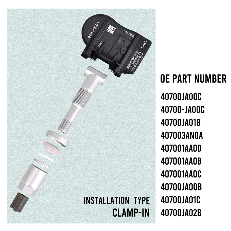 TPMS Tire Pressure Sensors 315MHz Compatible with Nissan 2006-2012 Altima 2008-2015 Armada & Infiniti FX Series G Series Replaces# 40700JA00C 40700JA01B (4 PCS)