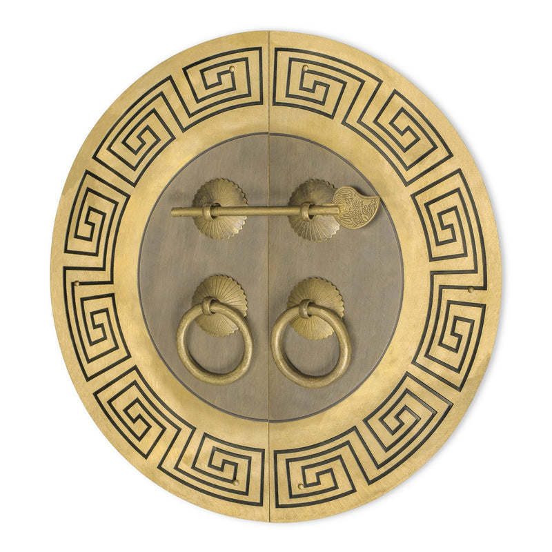 "Tibetan" Brass Cabinet Face Plate Backplate Set – 9.5", by Hardware Philosophy