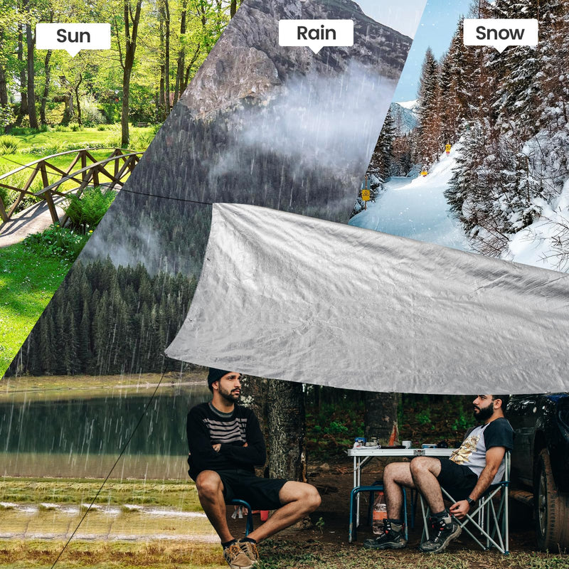 TICONN Heavy Duty Tarp Cover, Extra Thick Tarps Waterproof Tear and Rip Proof UV Resistant Tarpaulin with Reinforced Grommets and Edges (5.5 Mil, 6'x8') 5.5 Mil PE 6'x8'