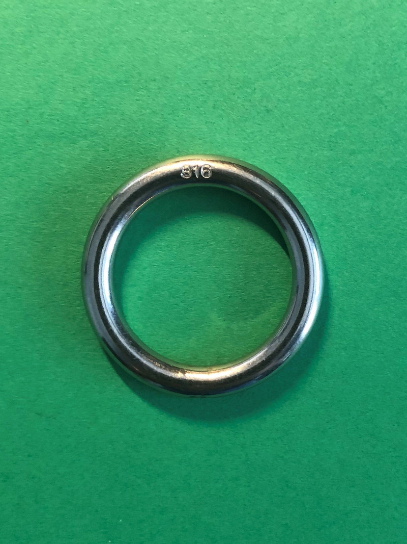 US STAINLESS 10 Pieces Stainless Steel 316 Round Ring Welded 3/16" x 1" (5mm x 25mm ID) Marine Grade