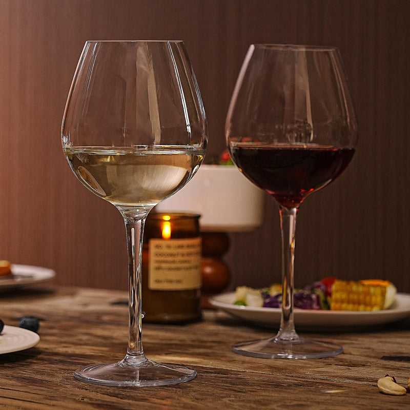 MICHLEY Unbreakable Stemmed Wine Glass 100% Tritan Plastic Dishwasher available Glassware 15 oz, Set of 6 Red Bordeaux 6 Count (Pack of 1)