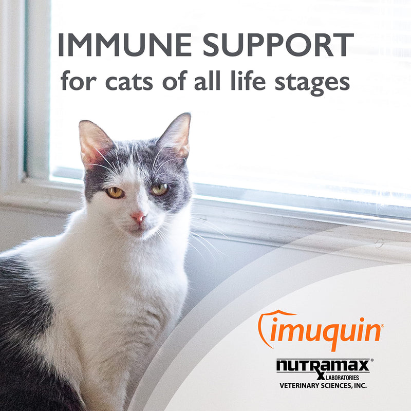 Nutramax Imuquin Immune Health Supplement Powder for Cats, with Beta Glucans, Marine Lipids, Vitamins and Minerals, 30 Packets Updated Version