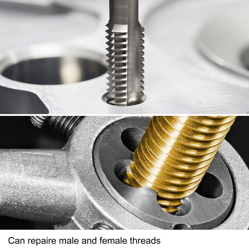 uxcell M5 x 0.8mm Metric Tap and Die Set, Machine Thread Screw Tap with Round Threading Die, Tap & Die Kit for Nut Screw Bolt Thread Repair