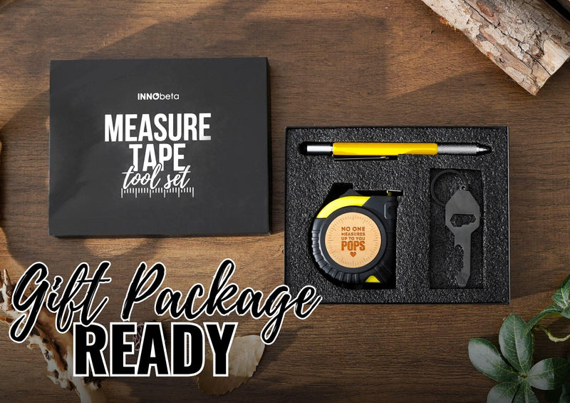 INNObeta Pops Gifts Tool Set for Grandpa, 16-Foot Easy Read Retractable Tape Measure with Fractions for Father's Day, Birthday, Christmas