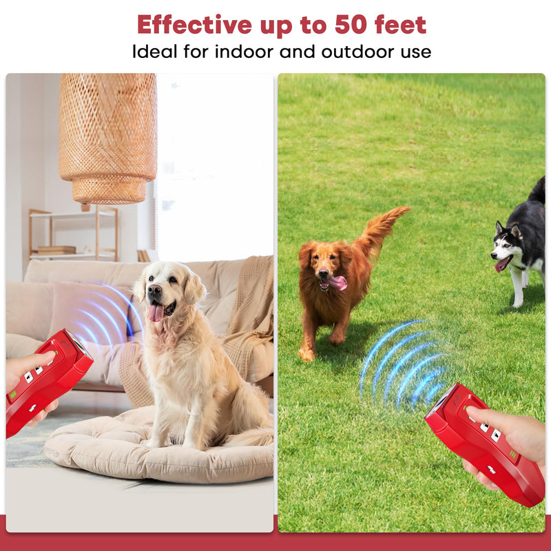 Ultrasonic Dog Trainer Device - Dog Deterrent & Barking Control Devices - Training Tool - Stop Barking & Sonic Dog Repeller - Alternative to Anti Bark Collar - Barking Silencer for Indoor & Outdoor