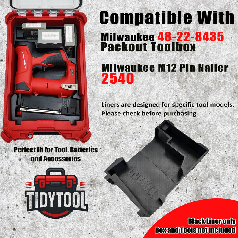 Tidy Tool Insert for Milwaukee M12 Pin Nailer and Packout Compact Organizer