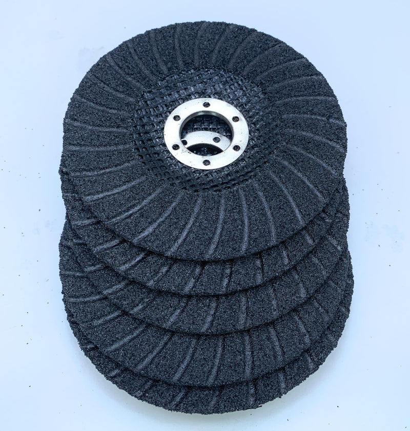 5 Pack 4 1/2 inch Semi-Flex Fiberglass Backing Abrasive Grinding Disc for Angle Grinder, for Granite, Marble, Stone, Glass (36 Grit)