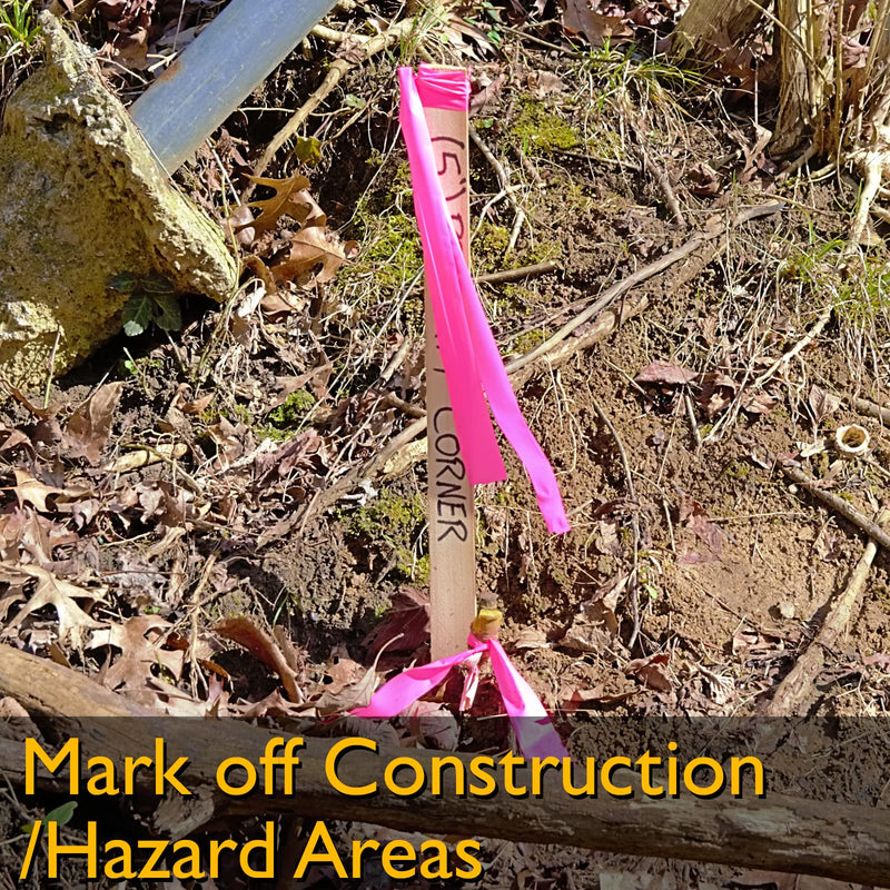 Flourescent Flagging Tape, Non-Adhesive Plastic Ribbon Neon Marking Roll, for Tree Marking, Hunting Trail Tape, Boundaries and Hazardous Areas Marking, 4 Colors 0.78'' X 200'