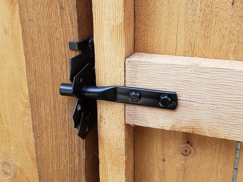 Automatic Lockable Post Mount Latch for Wood Gates and Doors Black