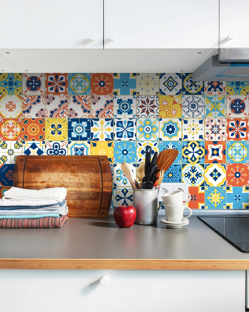 FLFK Wall Border Tile Stickers Peel and Stick Wallpaper Border for Kitchen Backsplash Bathroom Shower Room,4"x240" 4" x 240" DT924