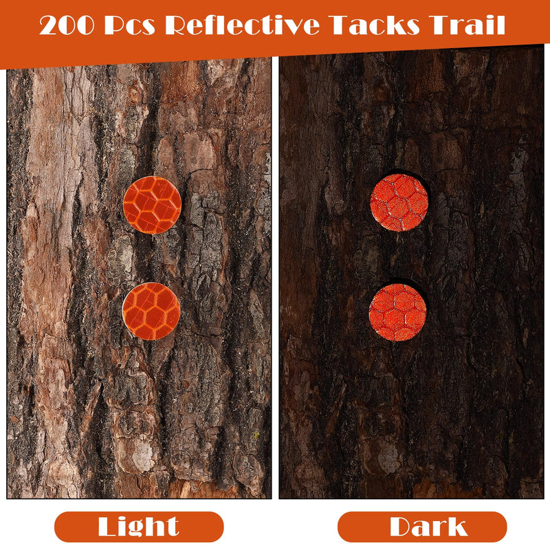 Reflective Tacks Trail Marking Tacks Reflective Trail Tacks Glow Tacks Reflective Trail Markers Mark Trail Reflective Thumb Tacks for Hunting Hiking Camping Tree Stand(Orange,200) 200 Orange