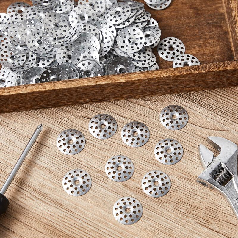 200 Pcs 1 Inch Zinc Plated Plaster Washers Metal for Screws Profile Flat Ceiling Washers Repair Rings Plaster Buttons for Wall Ceiling Drywall Hole Fixing 200