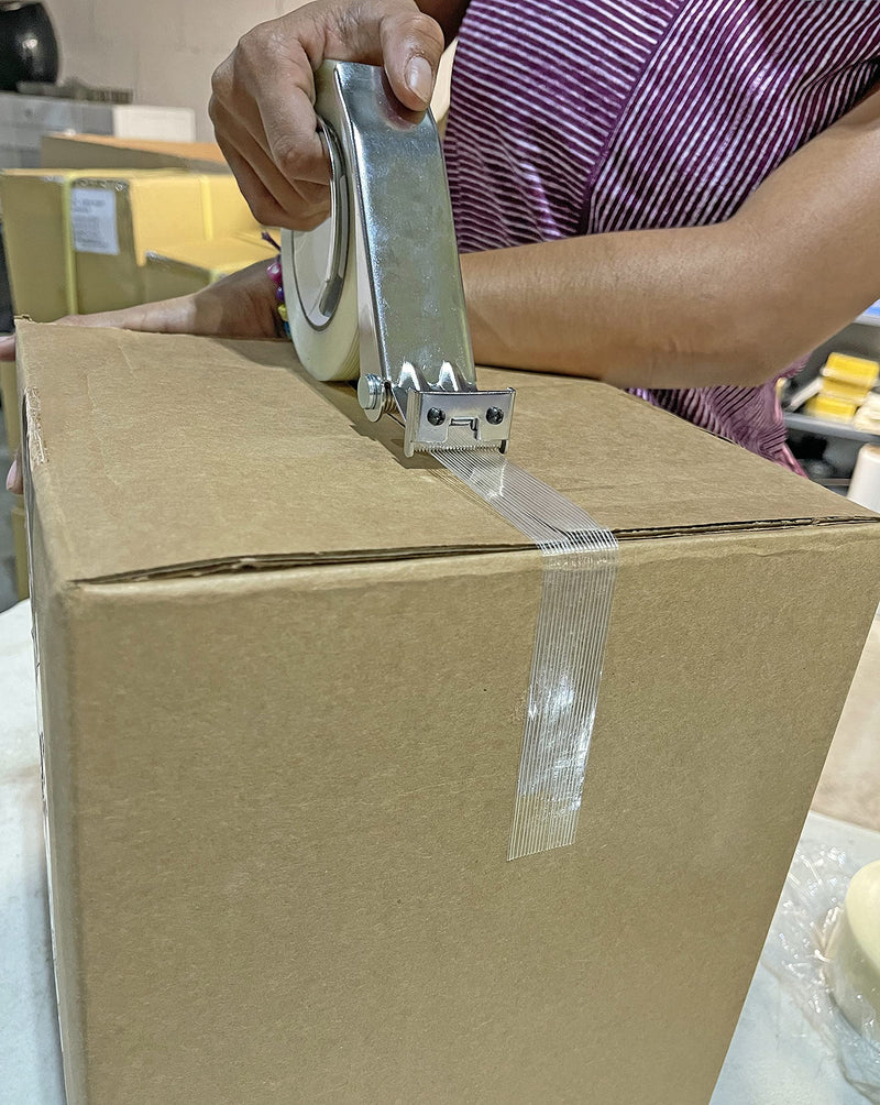 WOD Excell ET-166 Heavy Duty Metal Frame Filament Strapping Tape Dispenser: Fits 1 inch Wide, Chrome Dispenser 1 inch wide