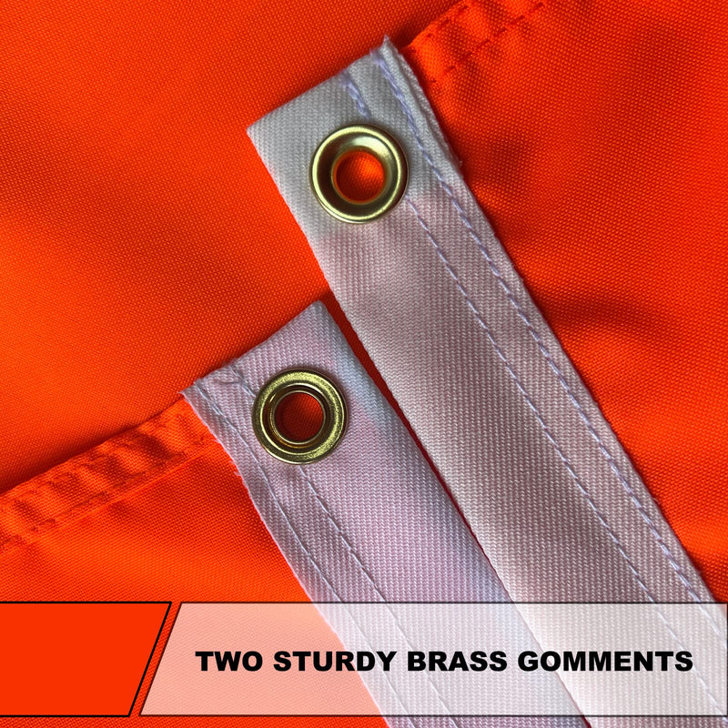AZCOVER Orange Flag, 9x12 Safety Flags Heavy Duty Polyester ATV Flags with 2 Brass Grommets, High Visibility Orange Banner for Boat, Bicycle, Yacht, Whips, Car, Dune 9x12 Inch Orange Flag