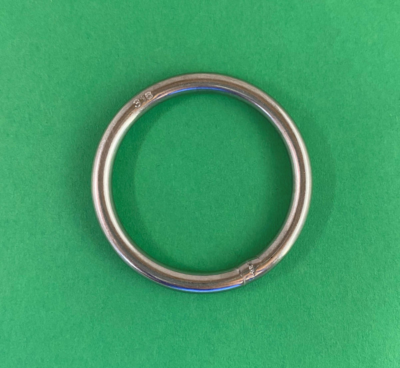 US Stainless 10 Pieces Stainless Steel 316 Round Ring Welded 3/16" x 1 3/4" (5mm x 45mm ID) Marine Grade