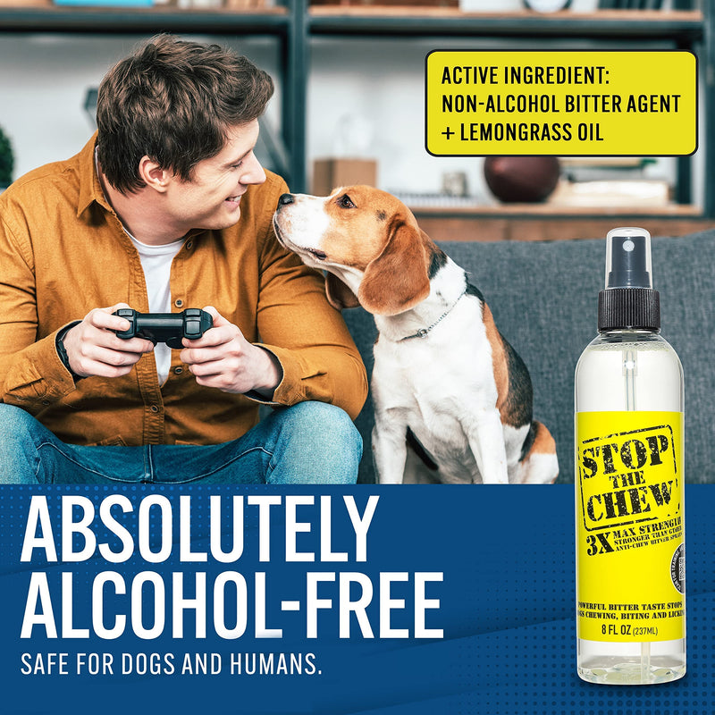 EBPP Stop The Chew 3X Strength Anti Chew Bitter Spray Deterrent for Dogs and Puppies - Alcohol-Free - Most Powerful Bitter Deterrent - 8 Ounce - PawsPlanet Australia