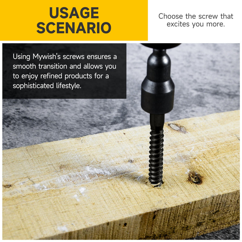 (12Sets) 5/16" x 2" Hex Head Lag Bolts, Heavy Duty Lag Screws with Washers, 304 Stainless Steel Bolts 18-8, Lag Screws Wood Screws, Partial Thread Black Oxide, 5/16 Bolt by Mywish 5/16 x 2" 12