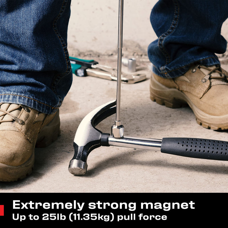 NoCry Telescoping Magnetic Pickup Tool with 25lb Pull Force — Magnet Stick Extendable up to 30in; Non-Slip Extendable Magnet Pickup Tool, Telescopic Magnetic Pick-Up Tool with Extra Strong Magnet Telescoping Magnet