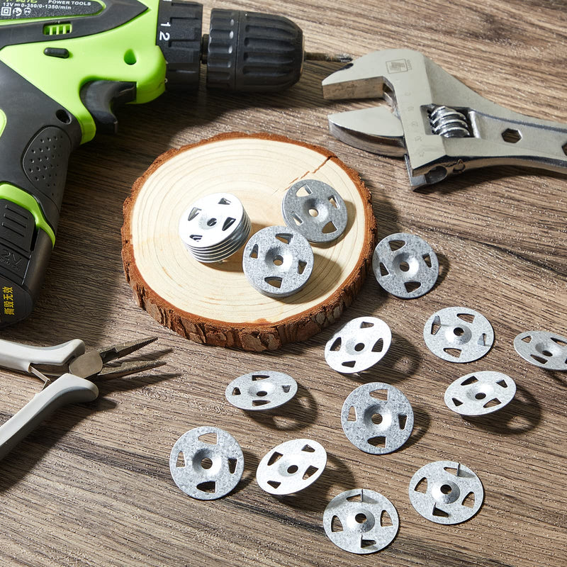Washers for Installation of Foam Board Panels 1-1/8 Inch Galvanized Steel Washer for Fixing Fastening Installation(150 Pcs) 150