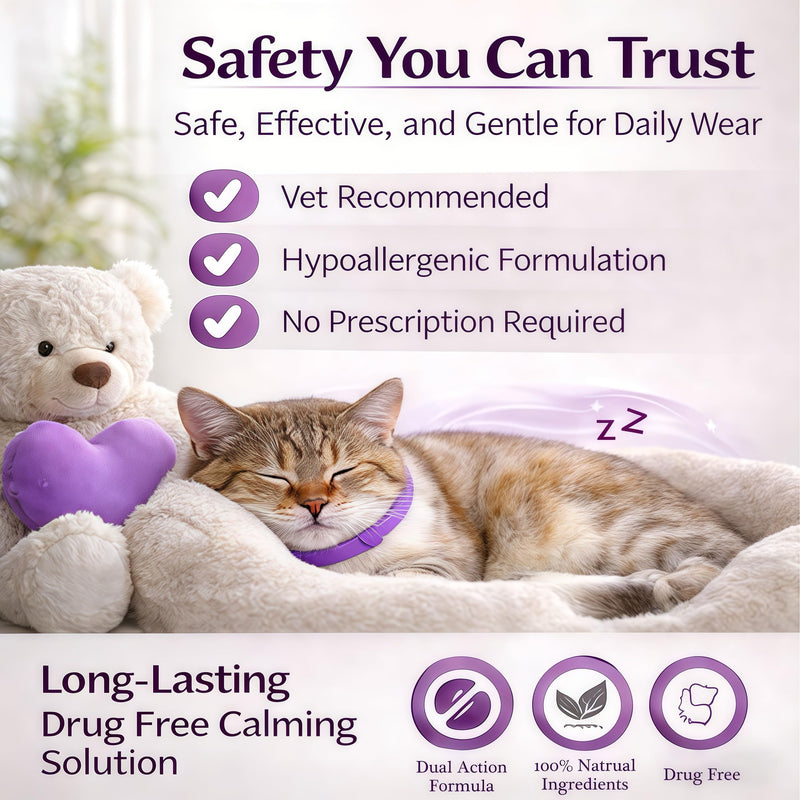 Calming Collar for Cats, Pheromone Infused for Anxiety Relief & Stress, Adjustable & Waterproof, 4 Pack(Blue) Blue