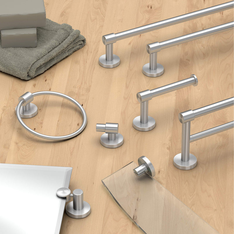 Gatco 4675 Reveal Single Robe Hook, Wall Mounted Hook for Bathroom Towels & Robes, 2.13 Inch W, Satin Nickel
