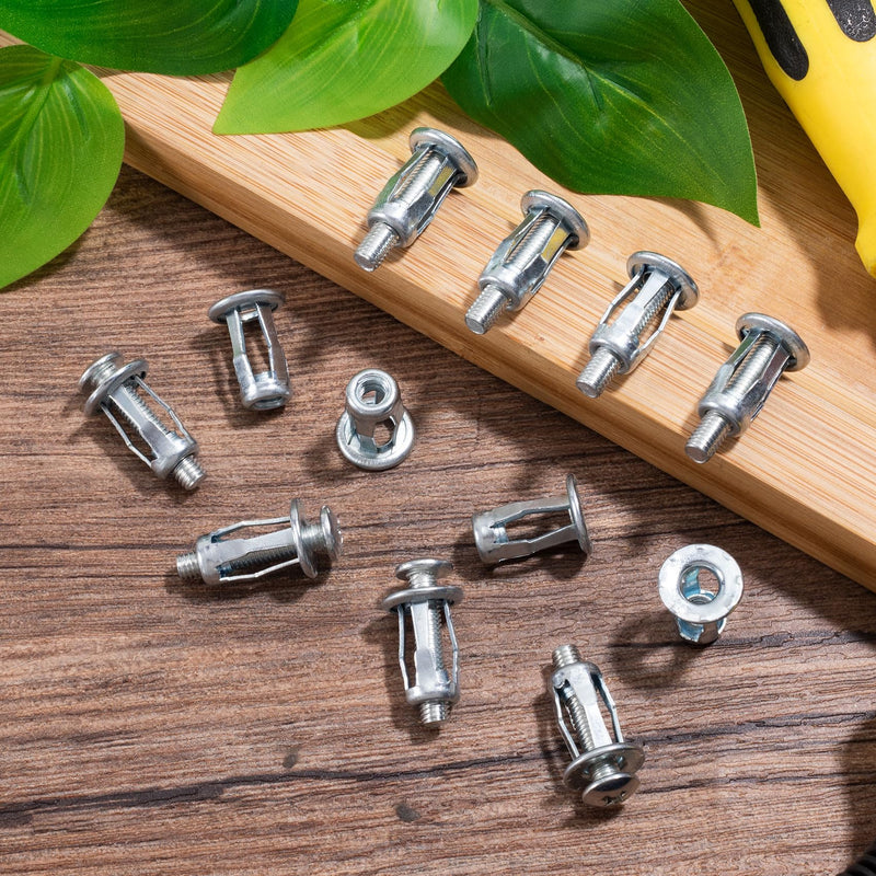 20pcs Expansion Screw Petal Nut, M5 x 25mm Corrosion-Resistant Jack Nuts, Insert Nuts Metal Petal Nuts for Hollow Wall Iron Plastic Polywood Pressboard Hardboard- Silver