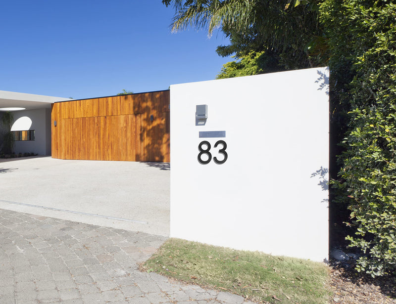 12 Inch Modern Floating House Numbers for Outside | Large Metal House Numbers for Outdoors | Black Coated Rust-Proof Home Address Numbers/Plaques | Metal Numbers 9